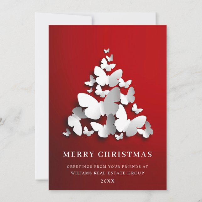 Butterfly Monarch jul Corporate Hälsning Julkort (Framsida)