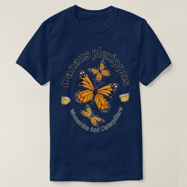Butterfly Monarchs och Caterpelars samt mjölkare T Shirt (Design framsida)