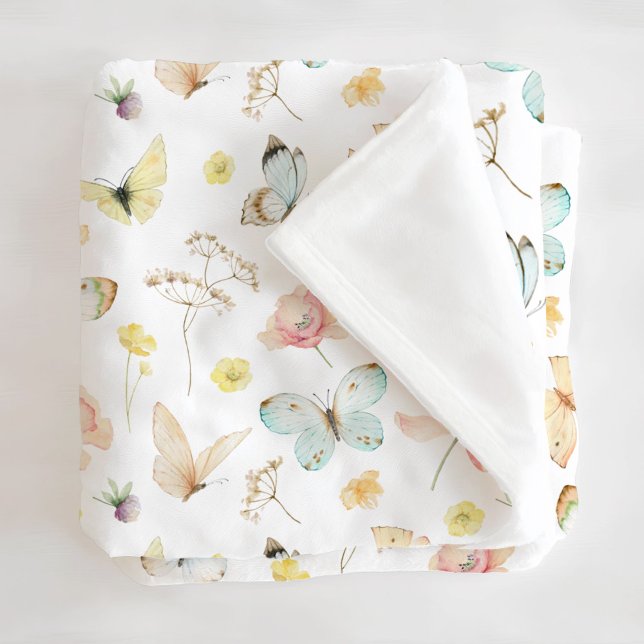 Butterfly Monogram Fleece Blanket (Skapare uppladdad)