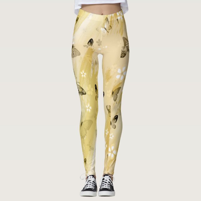 Butterfly Mönster 10 Leggings (Framsida)