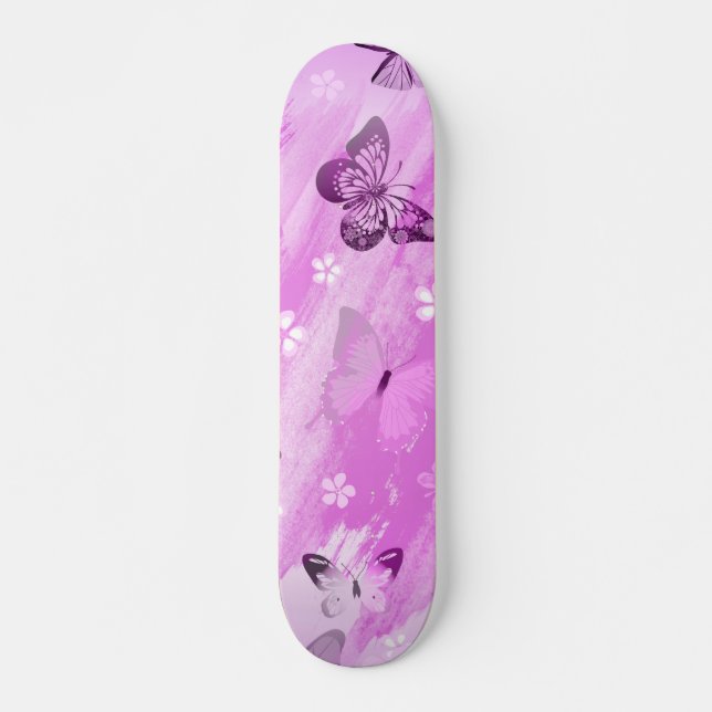 Butterfly Mönster 12 Mini Skateboard Bräda 18,5 Cm (Framsida)