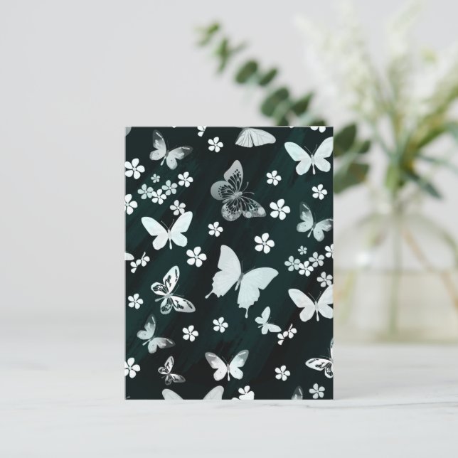 Butterfly Mönster 14 Helg Vykort (Stående Fram)