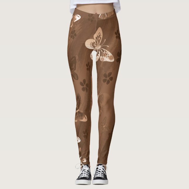 Butterfly Mönster 15 Leggings (Framsida)