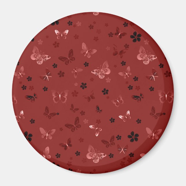 Butterfly Mönster 6 Magnet (Framsidan)