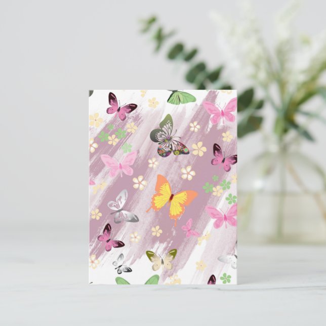 Butterfly Mönster 7 Helg Vykort (Stående Fram)