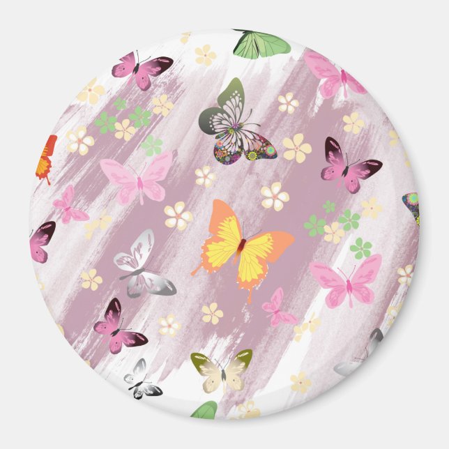 Butterfly Mönster 7 Magnet (Framsidan)