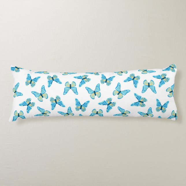 Butterfly Mönster Anpassningsbar Färg Kroppskudde (Framsidan)