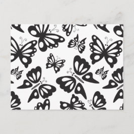 Butterfly Mönster - Black and White Vykort