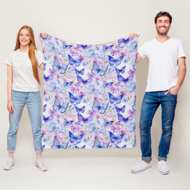 Butterfly mönster Fleece Blanket (På plats)