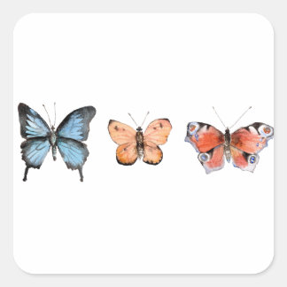 Butterfly Mönster Fyrkantigt Klistermärke