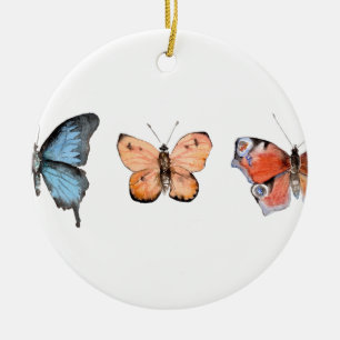 Butterfly Mönster Julgransprydnad Keramik