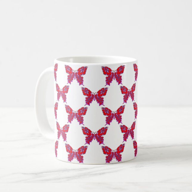 Butterfly mönster kaffemugg (Framsida vänster)