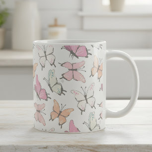 Butterfly Mönster Kaffemugg