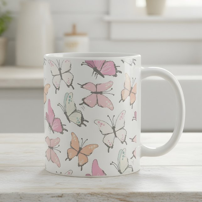 Butterfly Mönster Kaffemugg (butterfly pattern mug)
