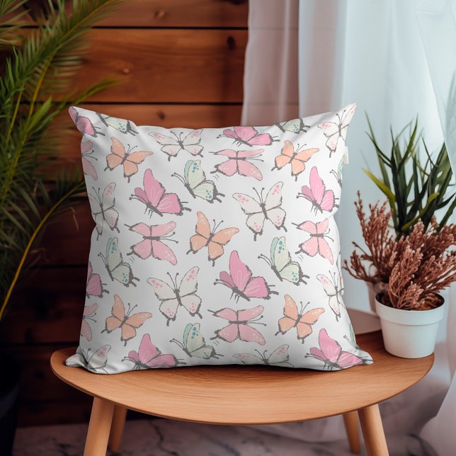 Butterfly Mönster Kudde (throw pillow with butterfly pattern)