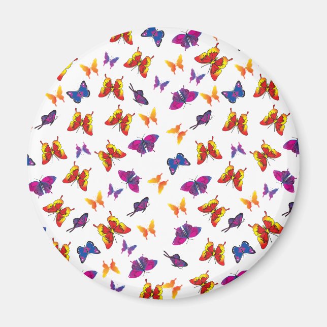 Butterfly Mönster Magnet (Framsidan)