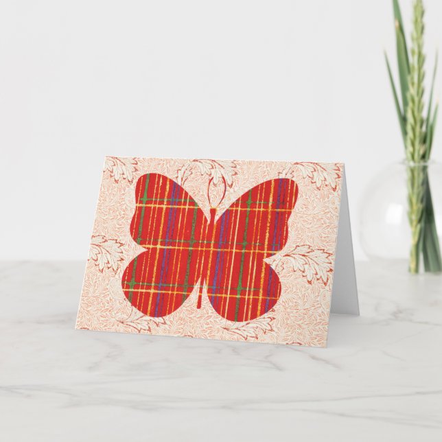 Butterfly Mönster på Mönster Art Note Card 3 Kort (Framsida)