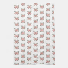 Butterfly Mönster Simple Modern Rosa Kökshandduk