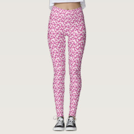 Butterfly Mönster Söt Rosa Lila  Leggings