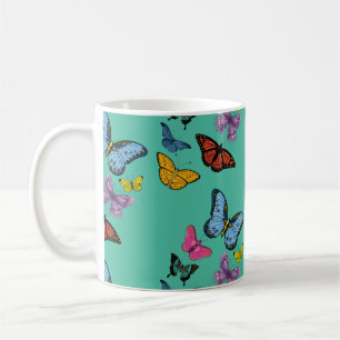 Butterfly mönster struktur kaffemugg
