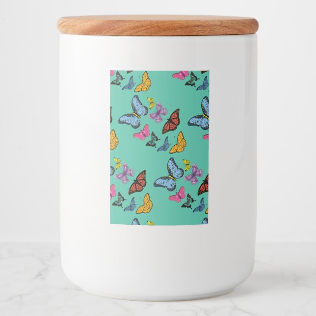 Butterfly mönster struktur mat etikett (Framsida)