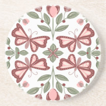 Butterfly Mönster Underlägg Hand Drawn