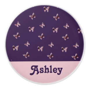 Butterfly Mönster Vacker Feminine Rosa Animal Knopp