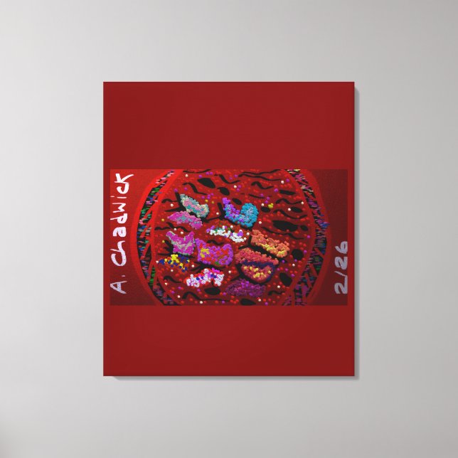 Butterfly Moon Drawstring Backpack Canvastryck (Framsida)