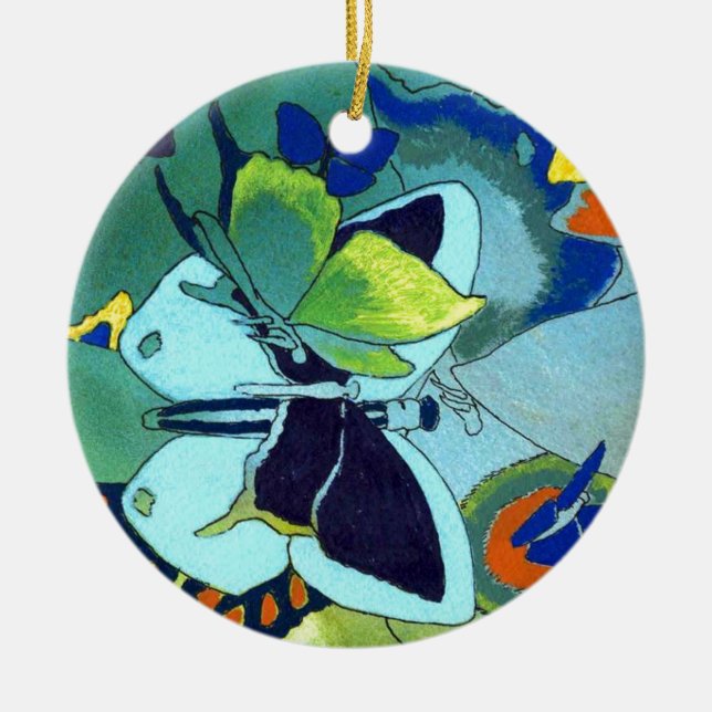 Butterfly Mosaic Gift Julgransprydnad Keramik (Framsidan)