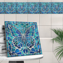 Butterfly Mosaic - Ocean Blues Kakelplatta