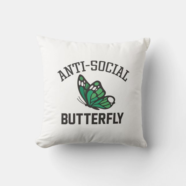 Butterfly mot Social Kudde (Framsida)