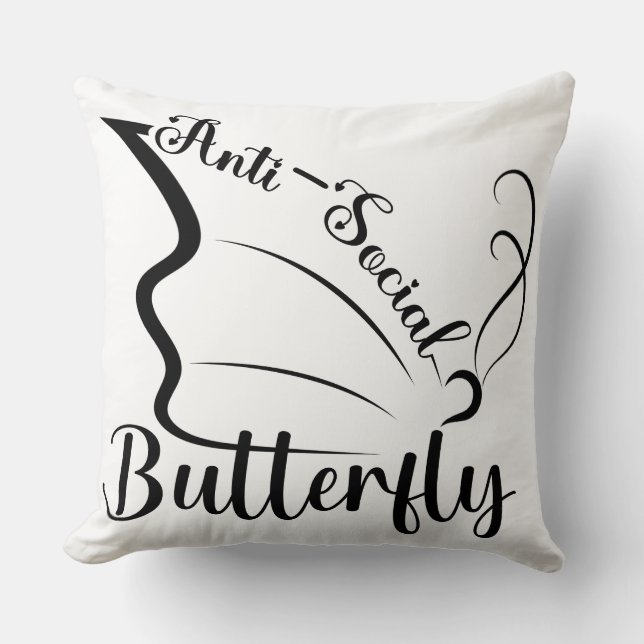 Butterfly mot Social Kudde (Framsida)