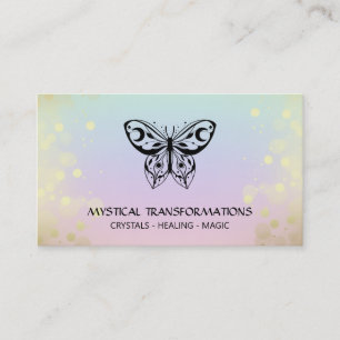 *~* Butterfly Moth Magic Boho Rainbow Pastel Visitkort