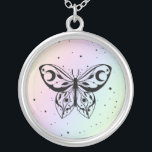 *~* Butterfly Moth Magic Boho Universe Rainbow Silverpläterat Halsband<br><div class="desc">* Energy Enhanced Esoteric Celestial Stars Cosmic Cosmos BOHO MODERN MYSTIC Helig Geometry BUTTERFLY med Måne på vinge... eller. MOTH på en mjuk kamera av pastellbakgrunden Silver Plate Round Necklace. Energiförbättrat RUND-plattat metafysiskt Andlig-halsband i Silver. JEWELRY MED AVSIKT (R) - Energetiskt förstärkt juveli. Eftersom jag är en professionell som avstånd...</div>