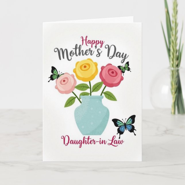 Butterfly Mothers Day Greet Card Kort (Framsida)