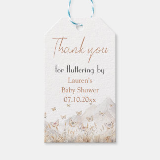 Butterfly Mountain Girl Baby Shower Tack Presentetikett