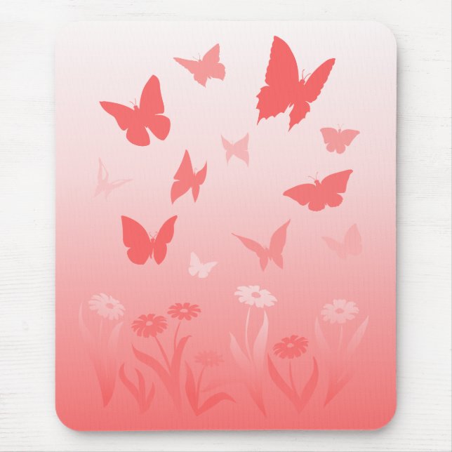 Butterfly Mousepad Keepsaké Rosa Butterfly Gift Musmatta (Framsidan)
