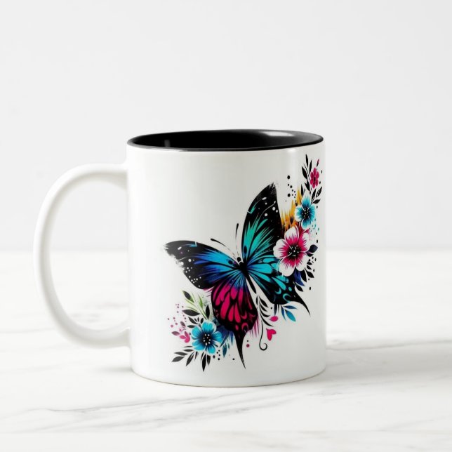 Butterfly mug Två-Tonad mugg (Vänster)