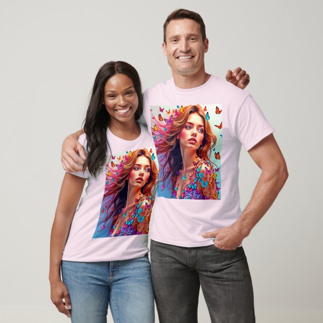 Butterfly Muse Porträtt Art T-Shirt (Unisex)