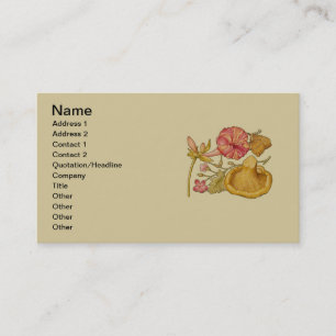 Butterfly Mushroom Flower Watercolor Paeing Visitkort