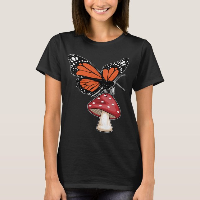 Butterfly Mushroom T Shirt (Framsida)