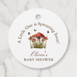 Butterfly Mushroom Theme Baby Shower Gift Gåvor Etiketter