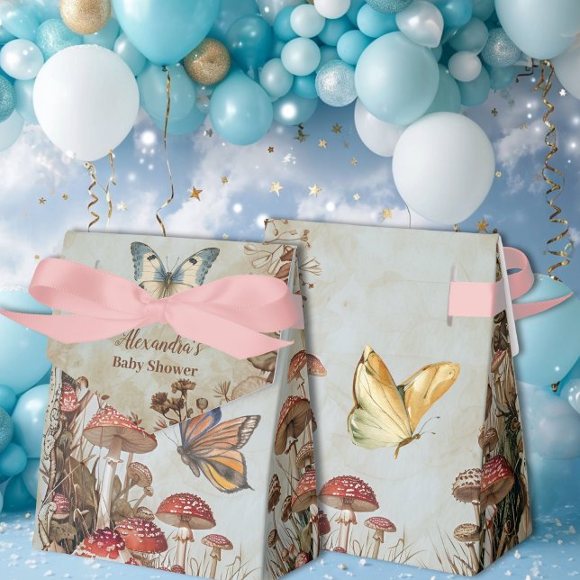 Butterfly Mushroom Woodland Natature Baby Shower Presentaskar (Skapare uppladdad)