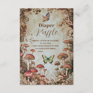 Butterfly Mushroom Woodland Natature Diapper Raffl Tilläggskort