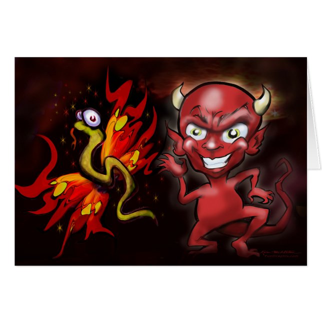 Butterfly n Demon Hälsningskort (Framsidan Horizontal)