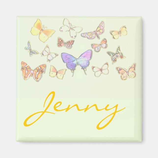 Butterfly & namn Magnet (Framsidan)