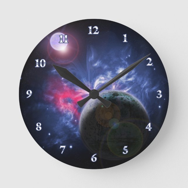 Butterfly Nebula Numbered Acrylic Wall Clock Rund Klocka (Framsida)