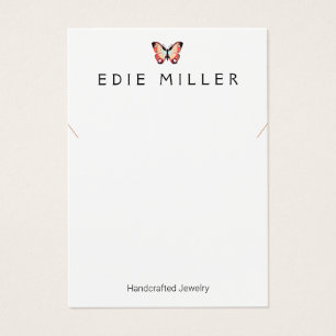 Butterfly Necklace Bracelet Visning Card Visitkort