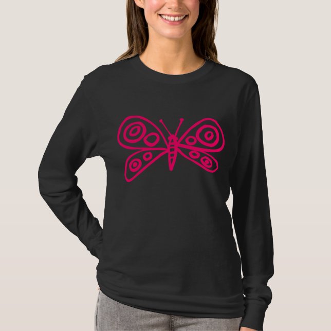 Butterfly - Neon Red Tee Shirt (Framsida)