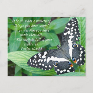 Butterfly och Bible Verse Vykort